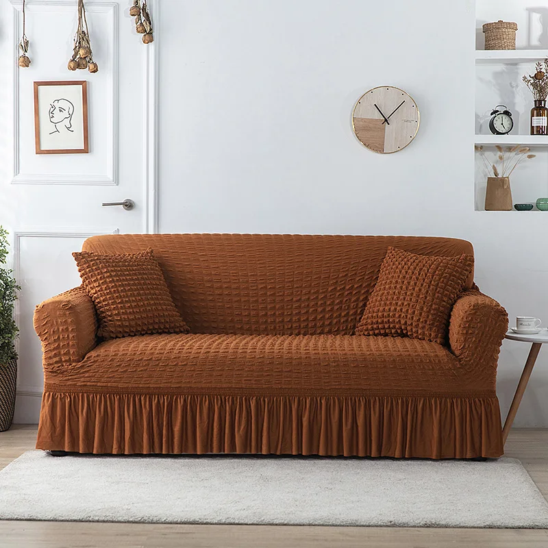 Sofa Slipcovers with Skirt Easy Fitted Sofa Cover for Living Room Couch Cover Washable High Elastic Durable Seersucker Fabric - Image 23