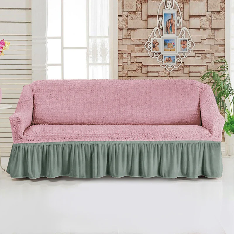 Sofa Slipcovers with Skirt Easy Fitted Sofa Cover for Living Room Couch Cover Washable High Elastic Durable Seersucker Fabric - Image 24