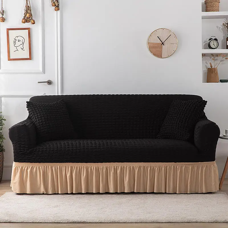 Sofa Slipcovers with Skirt Easy Fitted Sofa Cover for Living Room Couch Cover Washable High Elastic Durable Seersucker Fabric - Image 25