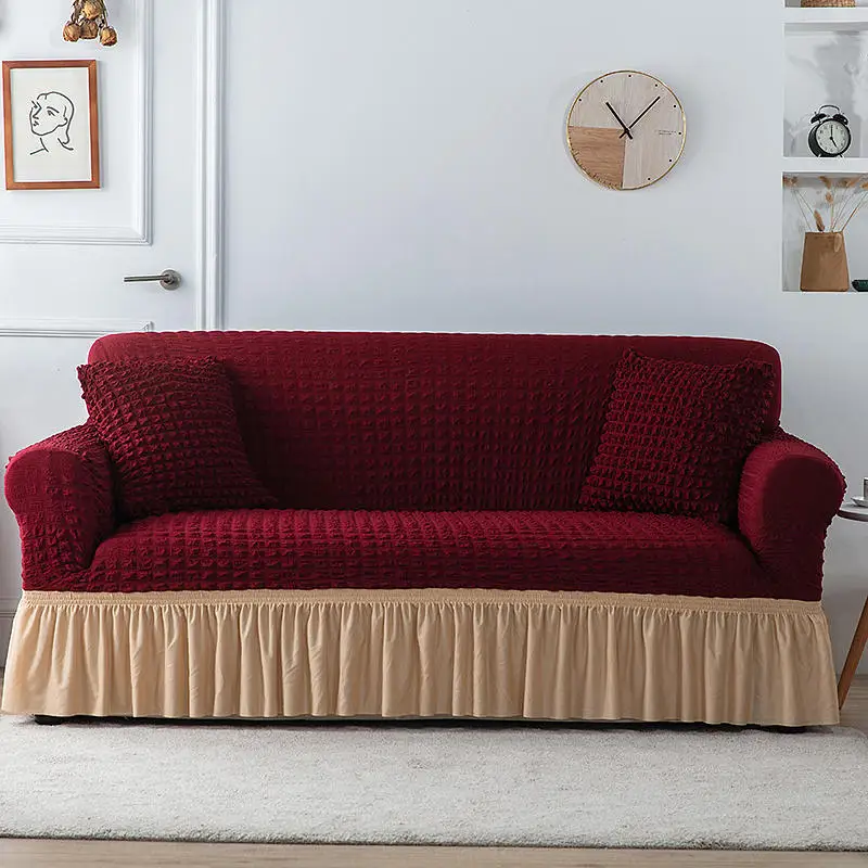 Sofa Slipcovers with Skirt Easy Fitted Sofa Cover for Living Room Couch Cover Washable High Elastic Durable Seersucker Fabric - Image 26