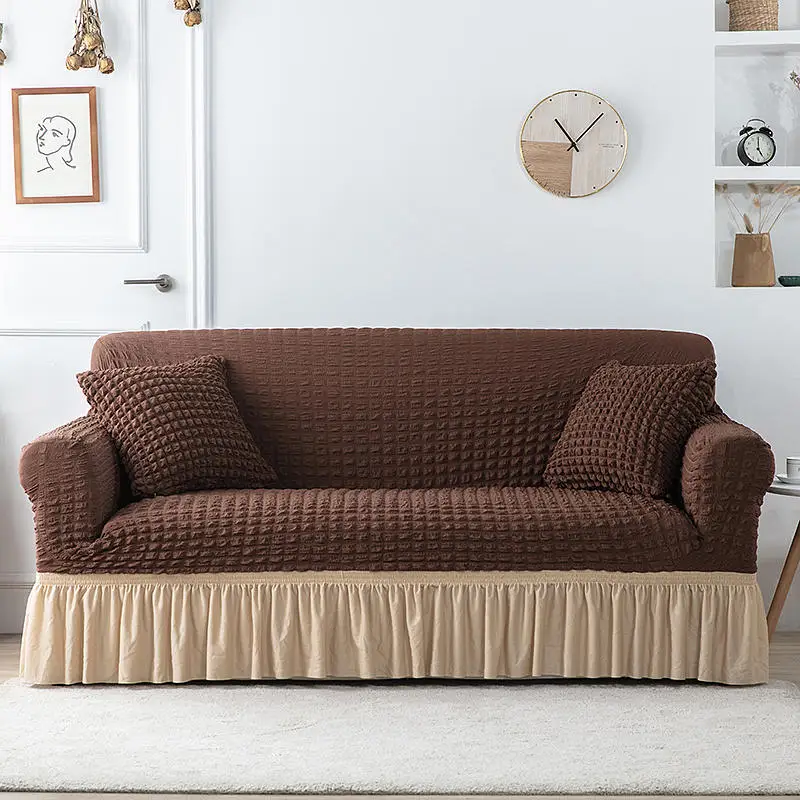 Sofa Slipcovers with Skirt Easy Fitted Sofa Cover for Living Room Couch Cover Washable High Elastic Durable Seersucker Fabric - Image 28