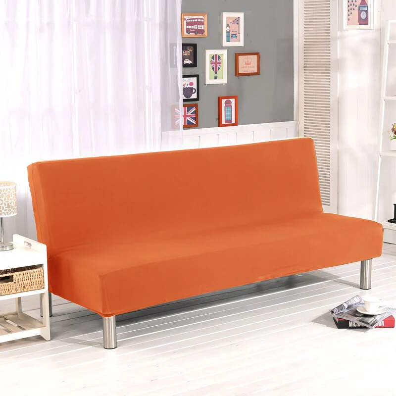 Solid Color Folding Sofa Bed Cover Sofa Covers Spandex Stretch Elastic Material Double Seat Cover Slipcovers Armless Cover - Image 10
