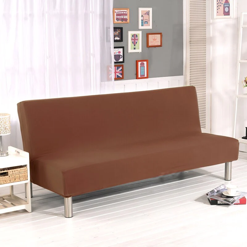 Solid Color Folding Sofa Bed Cover Sofa Covers Spandex Stretch Elastic Material Double Seat Cover Slipcovers Armless Cover - Image 11