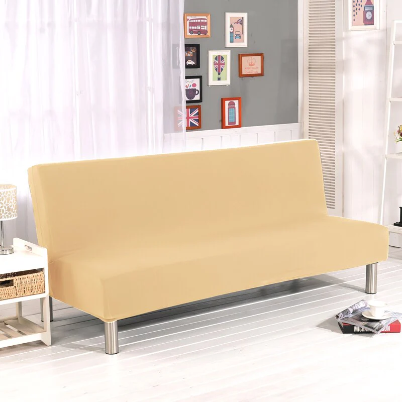 Solid Color Folding Sofa Bed Cover Sofa Covers Spandex Stretch Elastic Material Double Seat Cover Slipcovers Armless Cover - Image 12