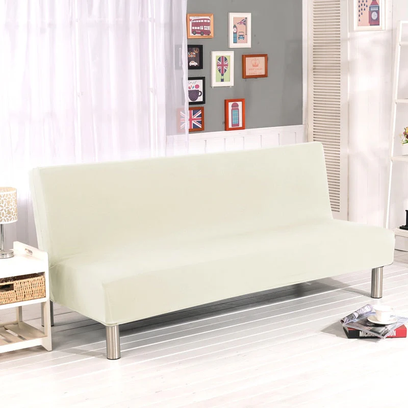 Solid Color Folding Sofa Bed Cover Sofa Covers Spandex Stretch Elastic Material Double Seat Cover Slipcovers Armless Cover - Image 13