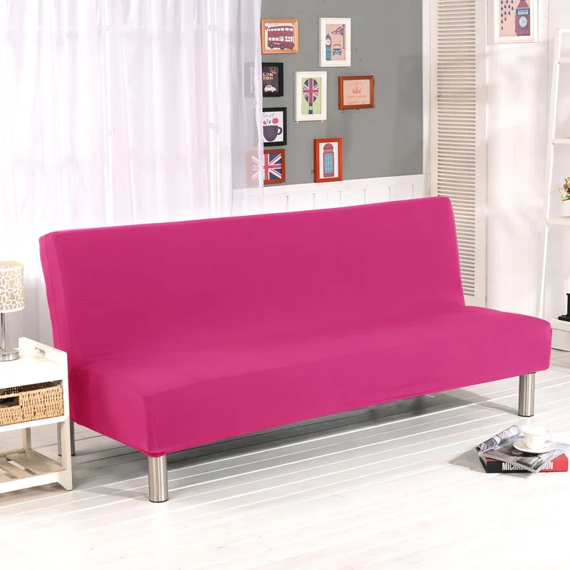 Solid Color Folding Sofa Bed Cover Sofa Covers Spandex Stretch Elastic Material Double Seat Cover Slipcovers Armless Cover - Image 14
