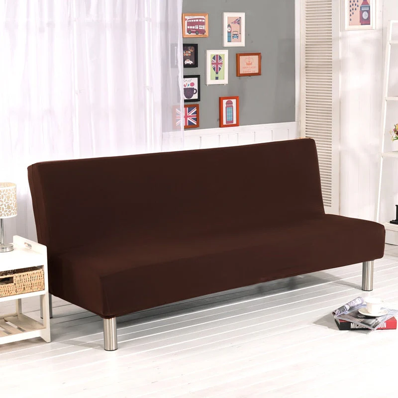 Solid Color Folding Sofa Bed Cover Sofa Covers Spandex Stretch Elastic Material Double Seat Cover Slipcovers Armless Cover - Image 15
