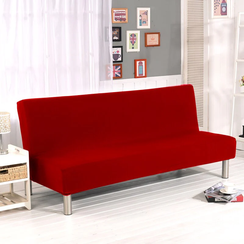 Solid Color Folding Sofa Bed Cover Sofa Covers Spandex Stretch Elastic Material Double Seat Cover Slipcovers Armless Cover - Image 16