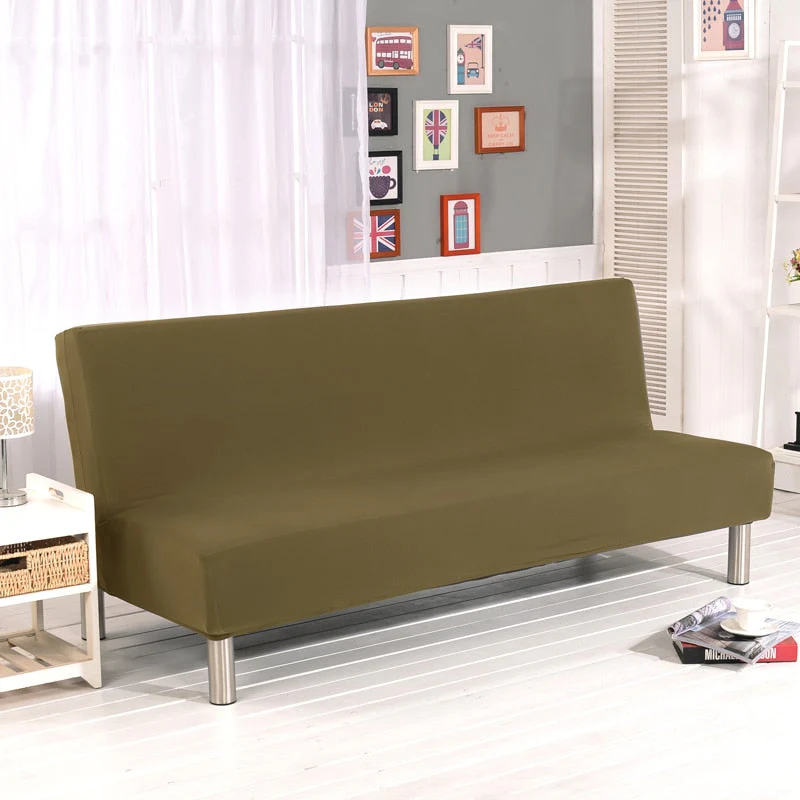 Solid Color Folding Sofa Bed Cover Sofa Covers Spandex Stretch Elastic Material Double Seat Cover Slipcovers Armless Cover - Image 17