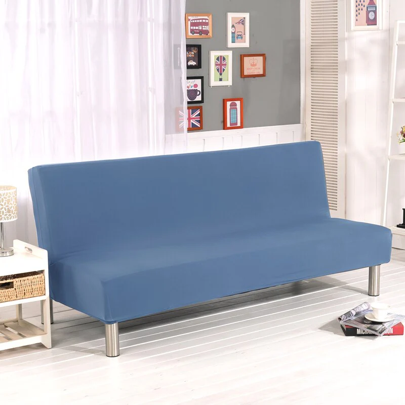 Solid Color Folding Sofa Bed Cover Sofa Covers Spandex Stretch Elastic Material Double Seat Cover Slipcovers Armless Cover - Image 18