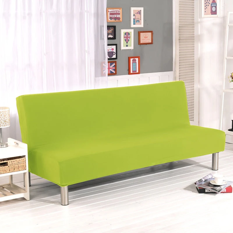 Solid Color Folding Sofa Bed Cover Sofa Covers Spandex Stretch Elastic Material Double Seat Cover Slipcovers Armless Cover - Image 20