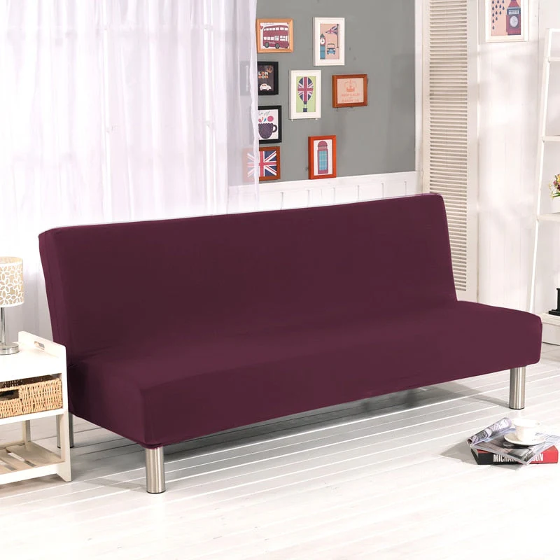 Solid Color Folding Sofa Bed Cover Sofa Covers Spandex Stretch Elastic Material Double Seat Cover Slipcovers Armless Cover - Image 21