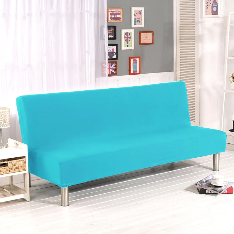 Solid Color Folding Sofa Bed Cover Sofa Covers Spandex Stretch Elastic Material Double Seat Cover Slipcovers Armless Cover - Image 23