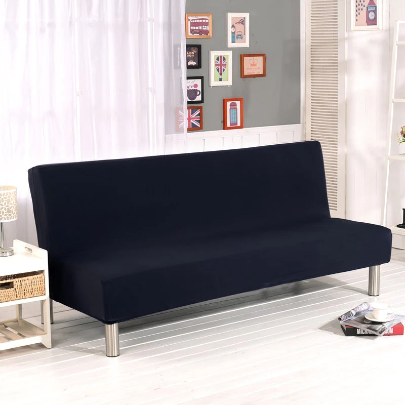 Solid Color Folding Sofa Bed Cover Sofa Covers Spandex Stretch Elastic Material Double Seat Cover Slipcovers Armless Cover - Image 3