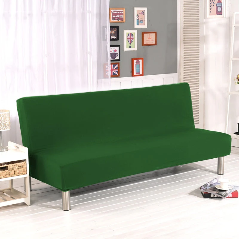 Solid Color Folding Sofa Bed Cover Sofa Covers Spandex Stretch Elastic Material Double Seat Cover Slipcovers Armless Cover - Image 5