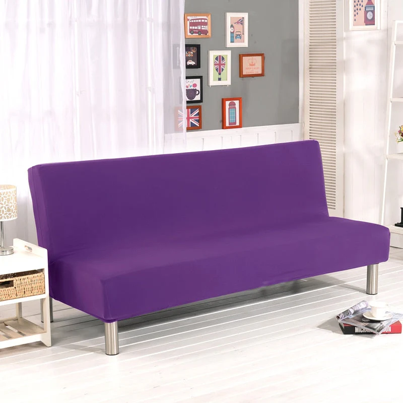 Solid Color Folding Sofa Bed Cover Sofa Covers Spandex Stretch Elastic Material Double Seat Cover Slipcovers Armless Cover - Image 6