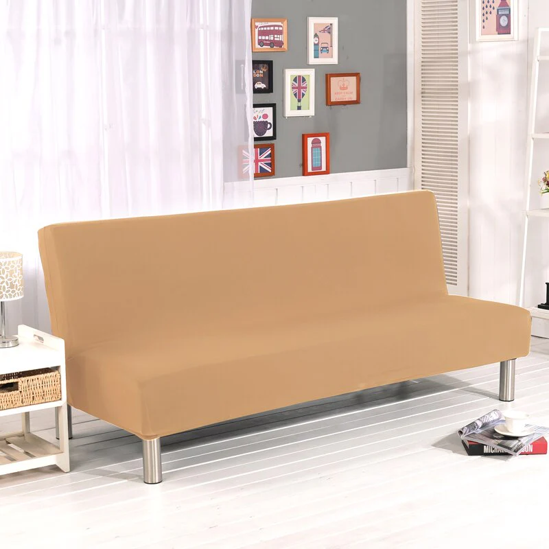 Solid Color Folding Sofa Bed Cover Sofa Covers Spandex Stretch Elastic Material Double Seat Cover Slipcovers Armless Cover - Image 7