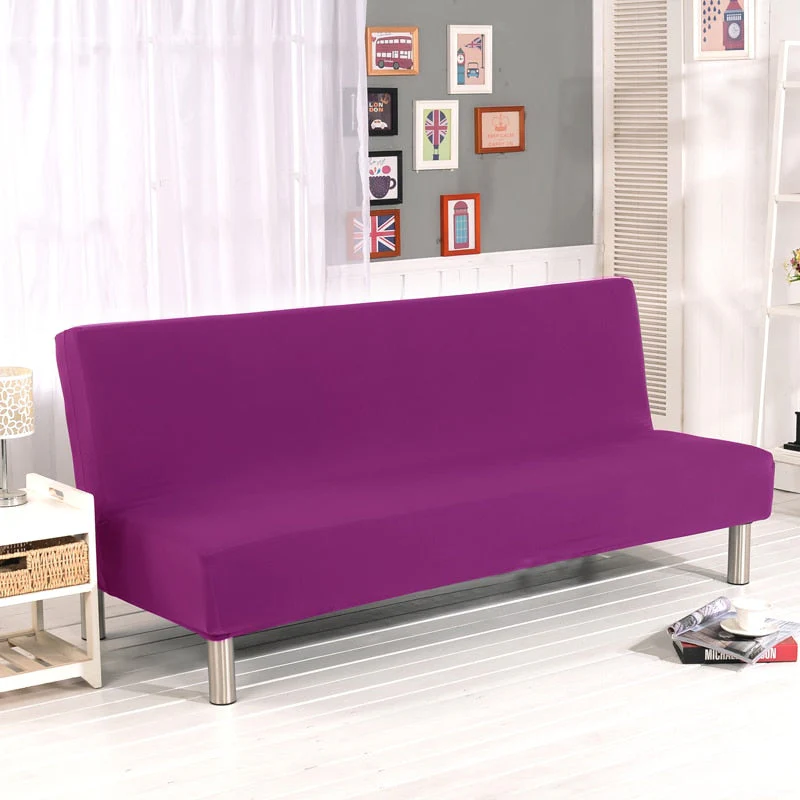 Solid Color Folding Sofa Bed Cover Sofa Covers Spandex Stretch Elastic Material Double Seat Cover Slipcovers Armless Cover - Image 8