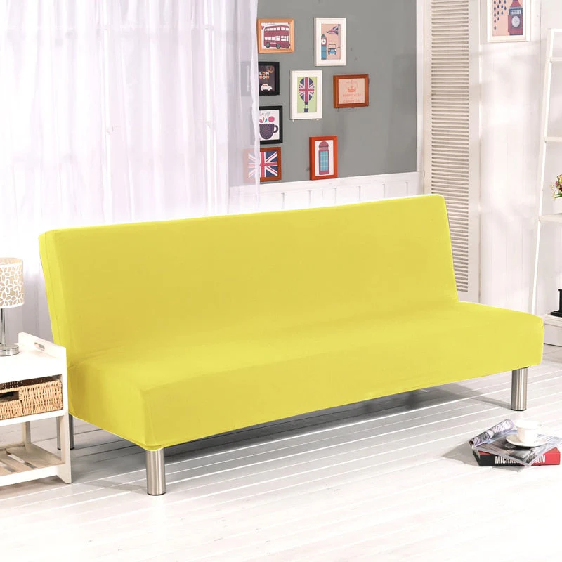 Solid Color Folding Sofa Bed Cover Sofa Covers Spandex Stretch Elastic Material Double Seat Cover Slipcovers Armless Cover - Image 9