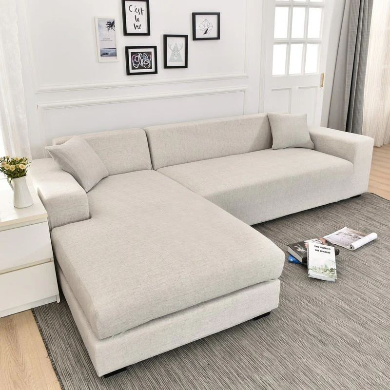 Square Lattice Printed L Shape Sofa Covers Sofa Protector Printed Elastic Sretch Covers Anti-dust Elastic Stretch Covers for Corner Sofa Cover - Image 7