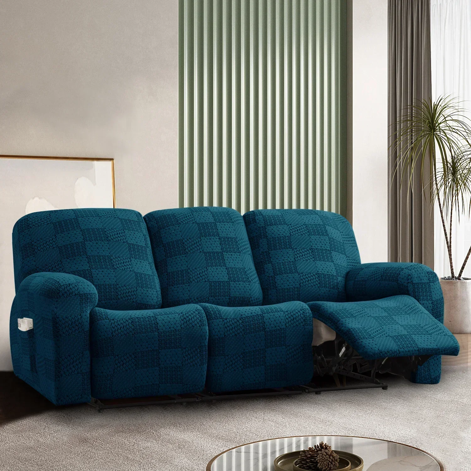 Stretch Recliner Sofa Covers 3-Seater Thick Jacquard Recliner Sofa Couch Cover Arm Sofa Slipcover Pet Protector Washable - Image 9