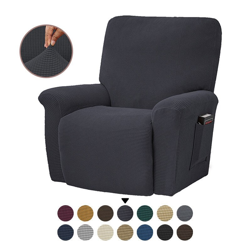 Stretch Recliner Sofa Covers Slipcovers Durable Soft High Stretch Jacquard Sofa Cover Polyester Fiber Solid Color For Rechiner Chair Cover - Image 18