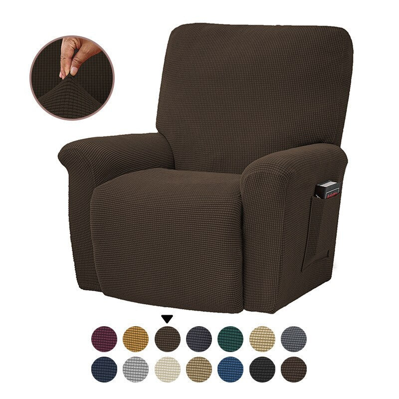 Stretch Recliner Sofa Covers Slipcovers Durable Soft High Stretch Jacquard Sofa Cover Polyester Fiber Solid Color For Rechiner Chair Cover - Image 20