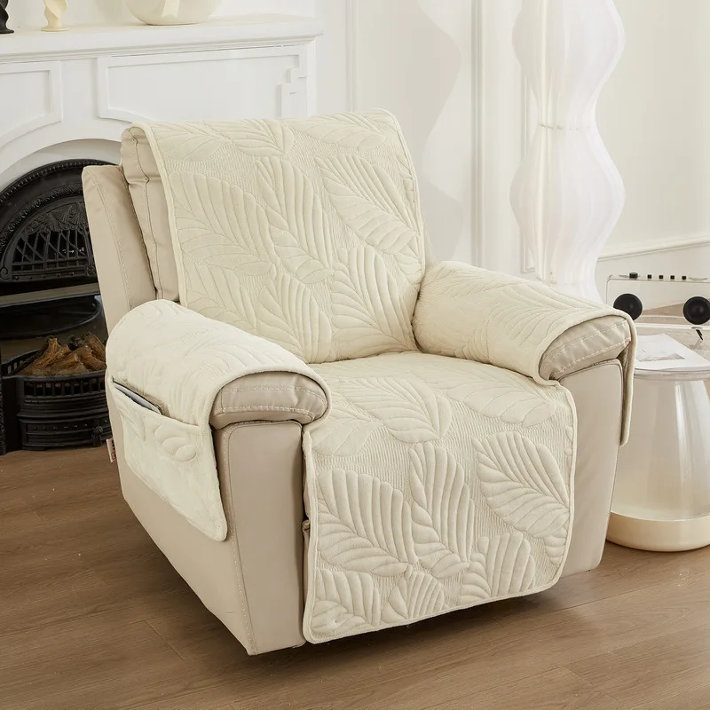 Super Soft Plush Velvet Recliner Chair Cover Living Room Pets Dustproof Protector Recliner Armchair Chaise Lounge Covers - Image 8