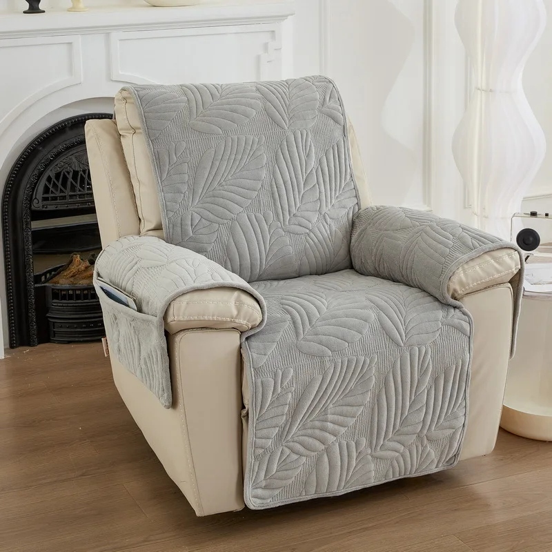 Super Soft Plush Velvet Recliner Chair Cover Living Room Pets Dustproof Protector Recliner Armchair Chaise Lounge Covers - Image 9
