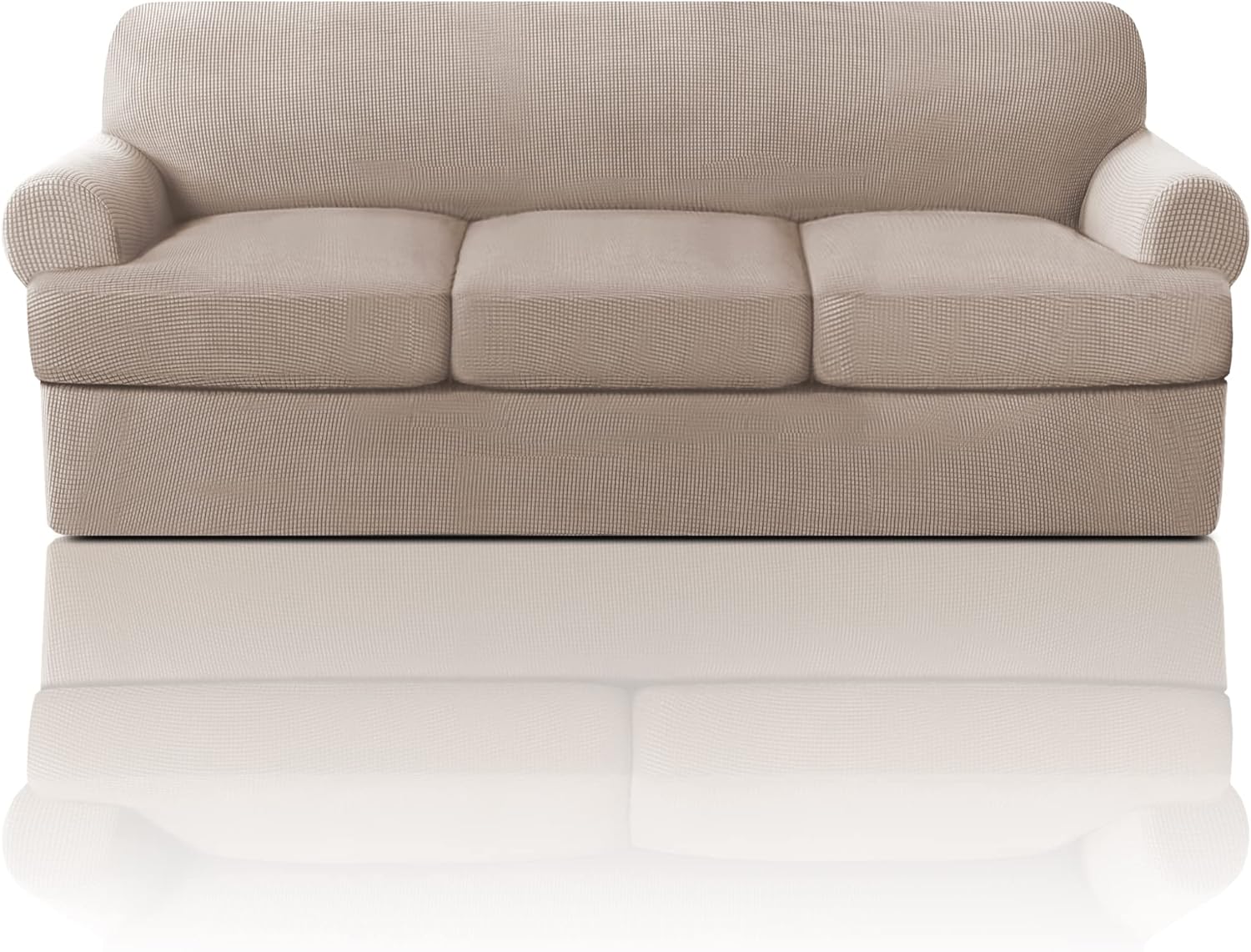 T Cushion Sofa Slipcover Sofa Covers for T Cushion Sofa Soft Couch Slip Covers Furniture Covers with Cushion Shape Seat Covers - Image 9