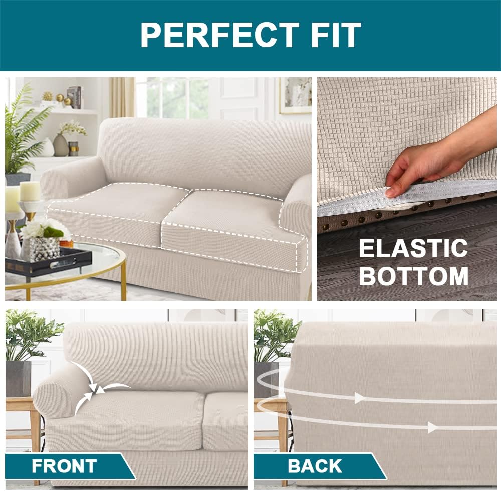 T Cushion Sofa Slipcovers Sofa Cover for T Cushion Sofa Couches Stretch Couch Cover with T Cushion Covers Machine Washable - Image 4