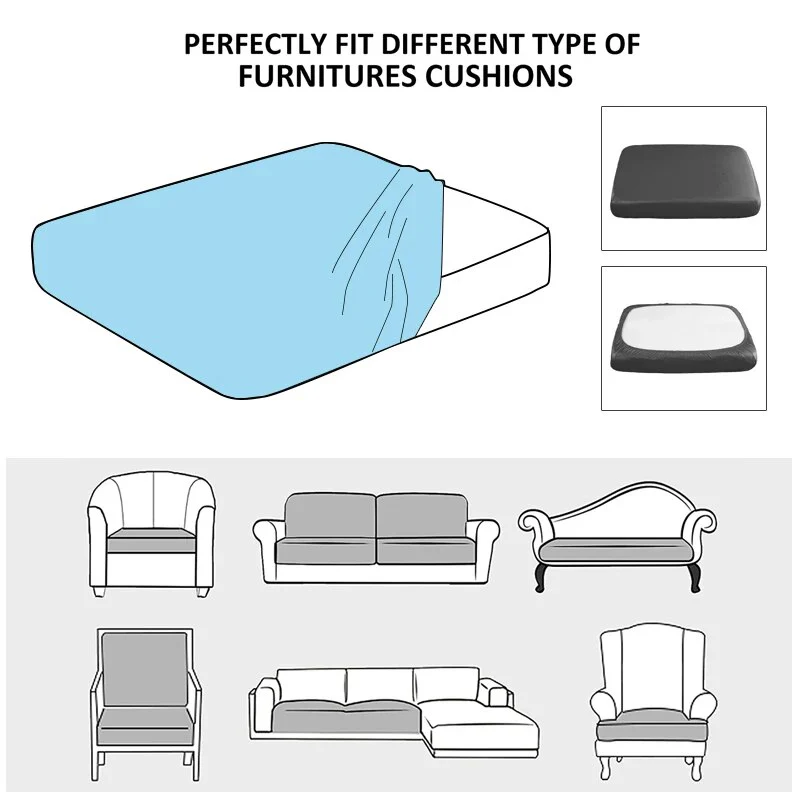 Thick Jacquard Stretch Individual Cushion Covers Sofa Cushion Couch Seat Covers Slipcovers  Replacement Furniture Protector - Image 3