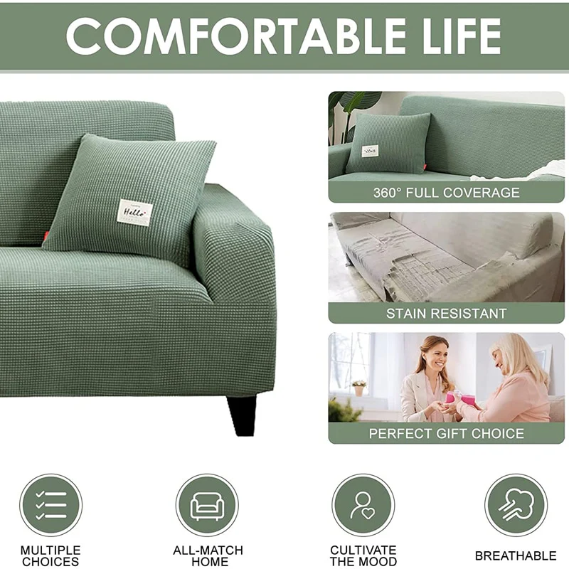 Thick Sofa Protector Jacquard Solid Printed Sofa Covers for Living Room Couch Cover Corner Sofa Slipcover L Shape - Image 4
