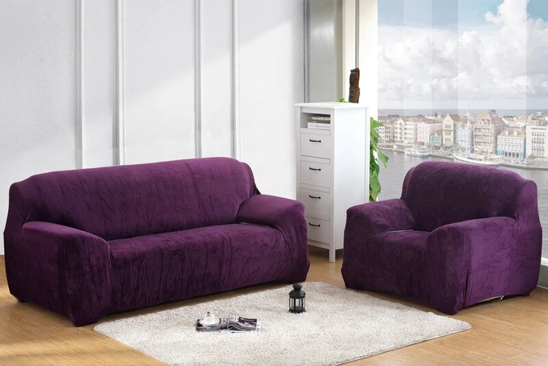 Thick Velvet Sofa Covers for Couch Cover Super Stretch Non Slip Couch Cover Friendly Elastic Furniture Protector Plush Sofa Slipcovers - Image 13