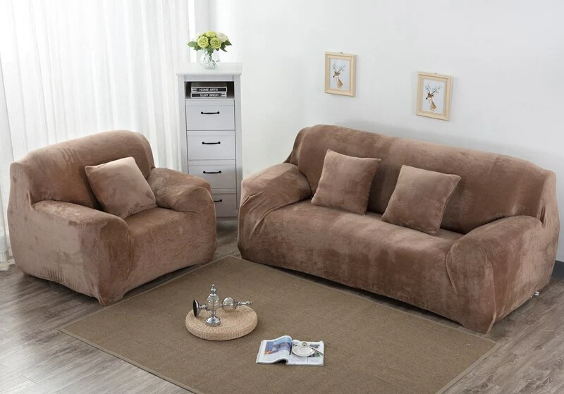 Thick Velvet Sofa Covers for Couch Cover Super Stretch Non Slip Couch Cover Friendly Elastic Furniture Protector Plush Sofa Slipcovers - Image 18