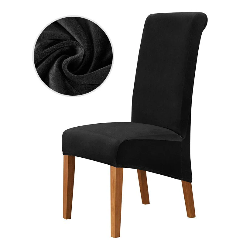 Velvet Chair Cover Stretch Dining Chair Cover Winter Warm Long Back Chair Cover Washable 2 Size Chair Cover For Kitchen Home - Image 10