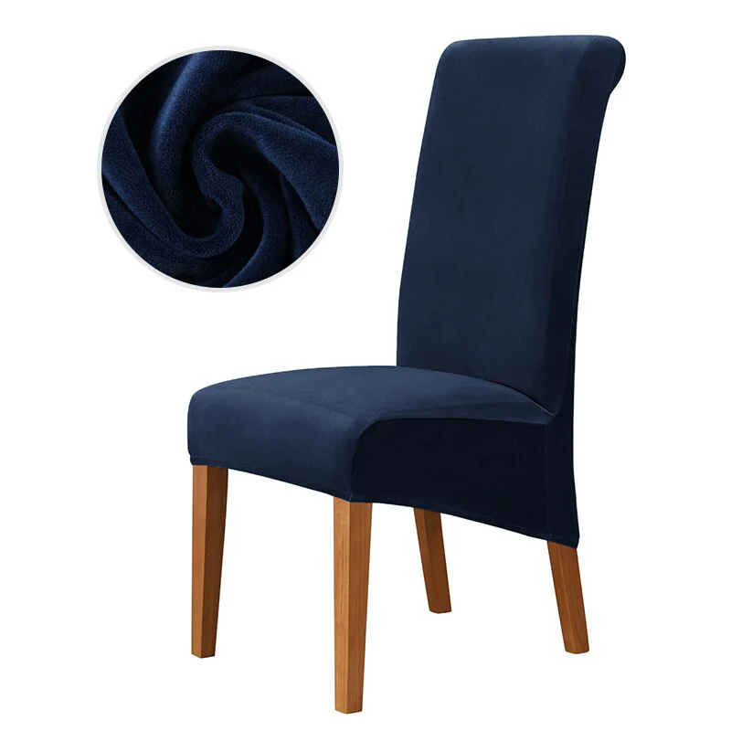 Velvet Chair Cover Stretch Dining Chair Cover Winter Warm Long Back Chair Cover Washable 2 Size Chair Cover For Kitchen Home - Image 15