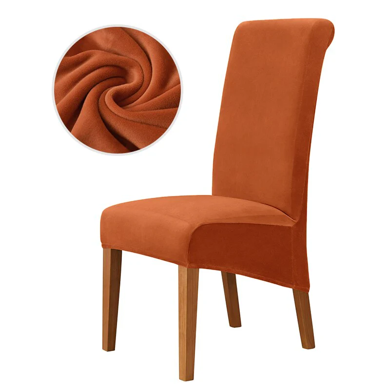 Velvet Chair Cover Stretch Dining Chair Cover Winter Warm Long Back Chair Cover Washable 2 Size Chair Cover For Kitchen Home - Image 21