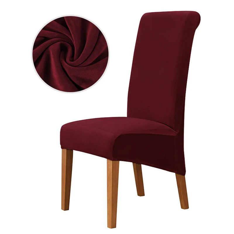Velvet Chair Cover Stretch Dining Chair Cover Winter Warm Long Back Chair Cover Washable 2 Size Chair Cover For Kitchen Home - Image 22