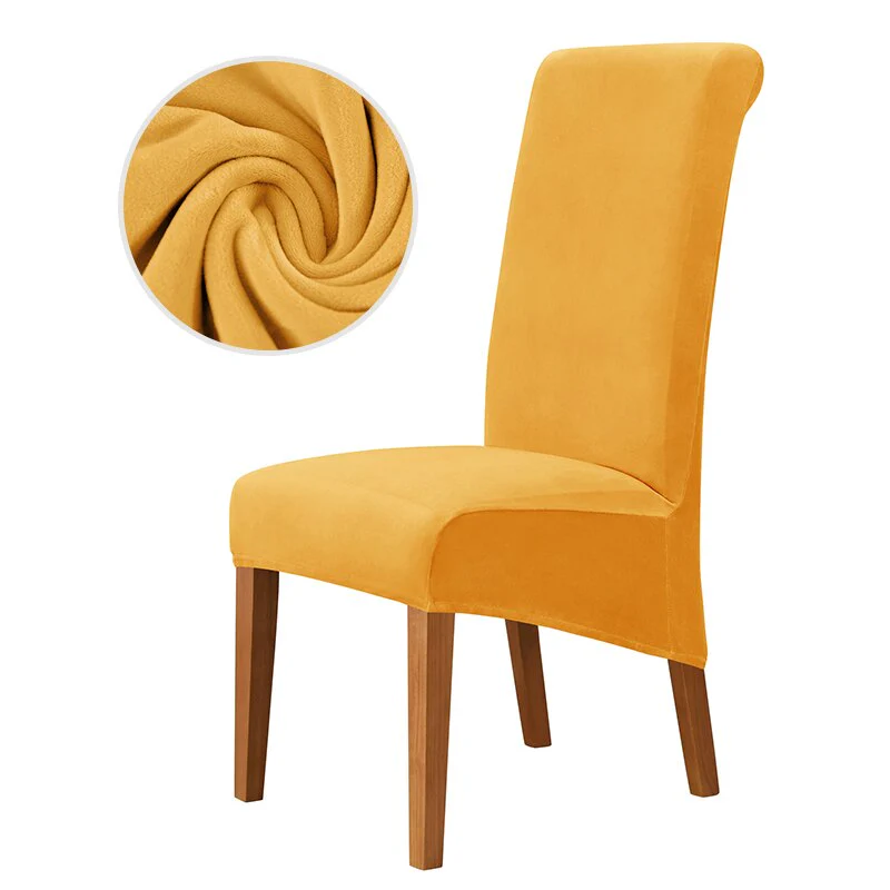 Velvet Chair Cover Stretch Dining Chair Cover Winter Warm Long Back Chair Cover Washable 2 Size Chair Cover For Kitchen Home - Image 24