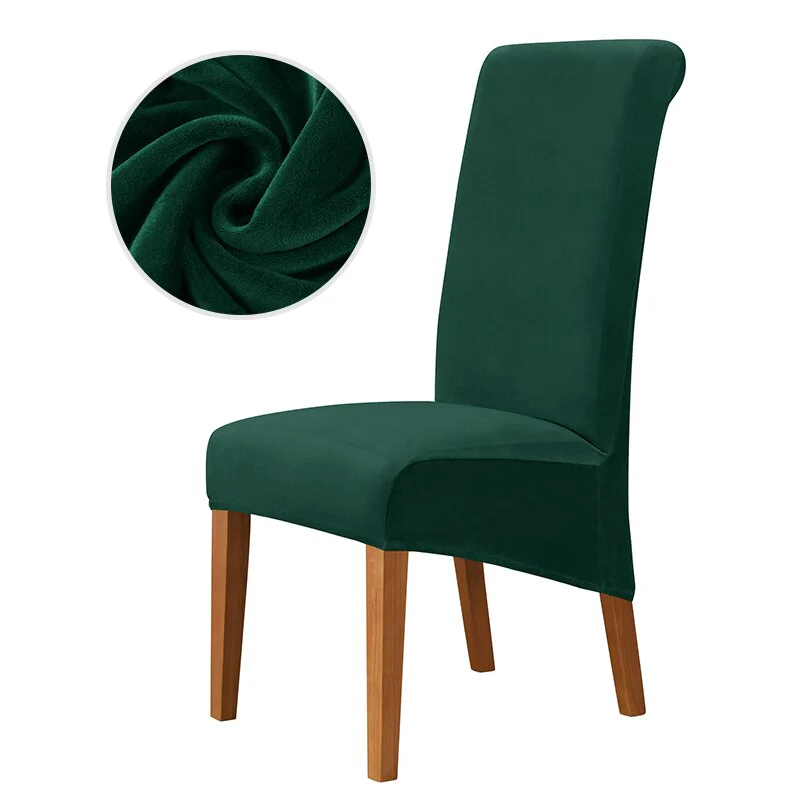 Velvet Chair Cover Stretch Dining Chair Cover Winter Warm Long Back Chair Cover Washable 2 Size Chair Cover For Kitchen Home - Image 25