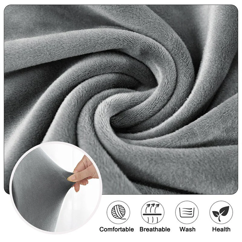 Velvet Chair Cover Stretch Dining Chair Cover Winter Warm Long Back Chair Cover Washable 2 Size Chair Cover For Kitchen Home - Image 3