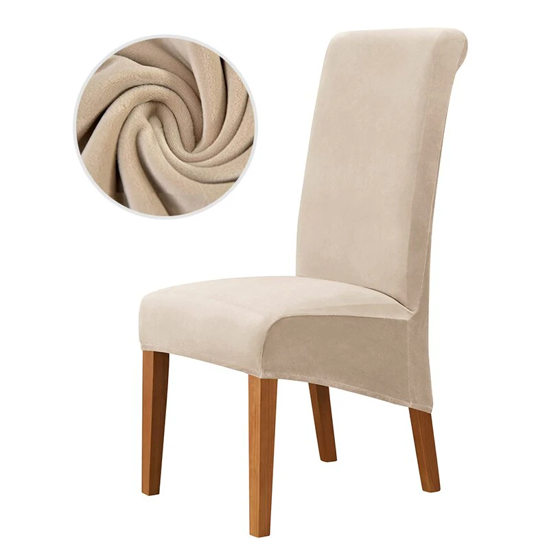 Velvet Chair Cover Stretch Dining Chair Cover Winter Warm Long Back Chair Cover Washable 2 Size Chair Cover For Kitchen Home - Image 7