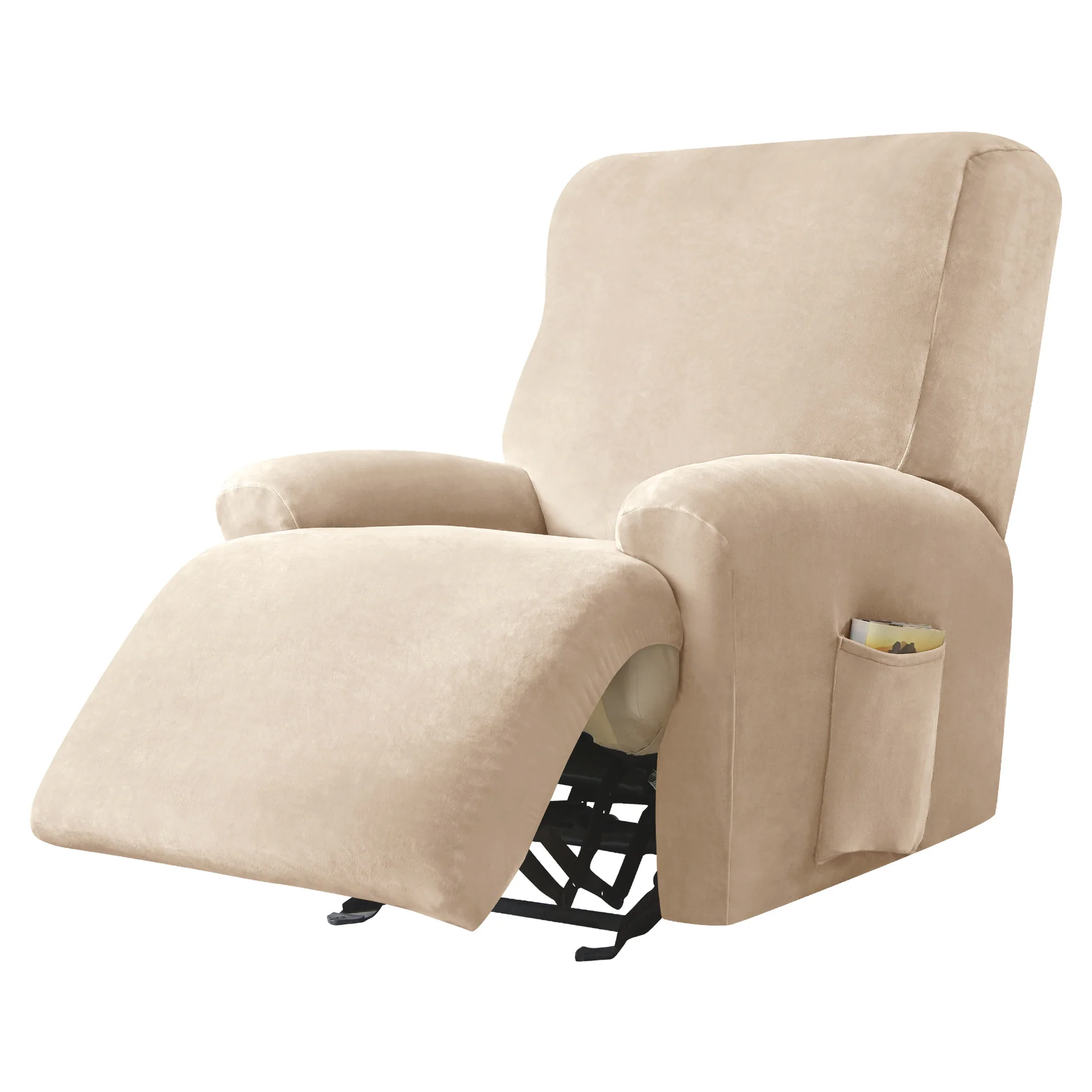 Velvet Recliner Chair Cover Elastic Armchair Sofa Covers Lazy Boy Relax Reclining Sofa Seat Cover For Living Room 1/2/3/4 Seats - Image 23