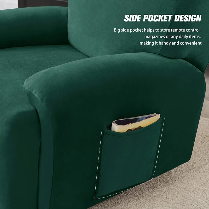 Velvet Stretch Sofa Cover Elastic Recliner Non-slip Furniture Chair Cover Protector Recliner Armchair Cover Home Decor - Image 5