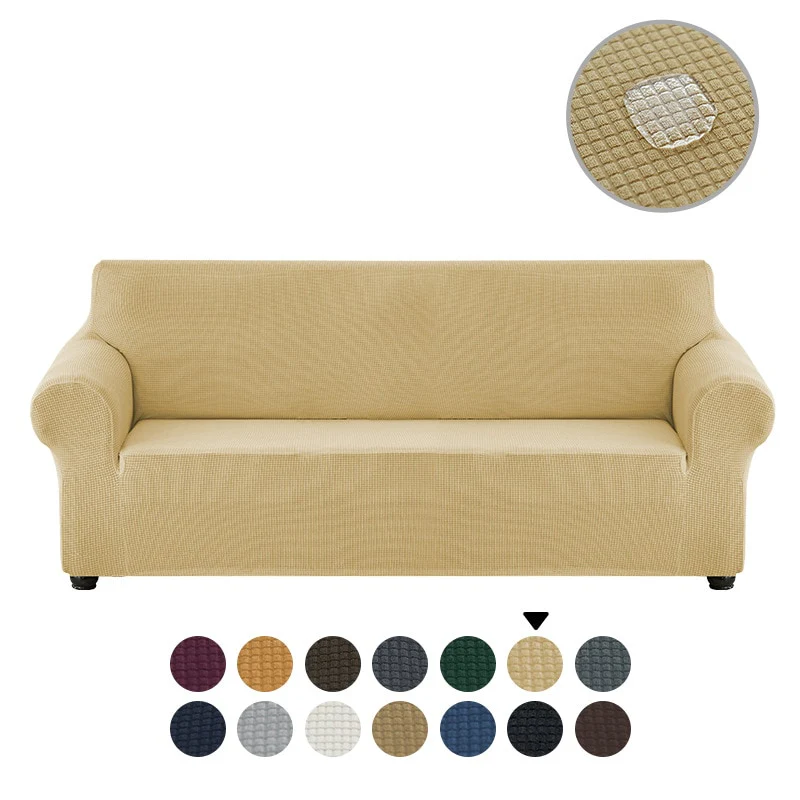 Waterproof/Dustproof Sofa Covers Couch Cover Fleece Solid Color Sectional Sofa Covers Elastic Stretch L Shape Sofa Seat Covering Settee - Image 11