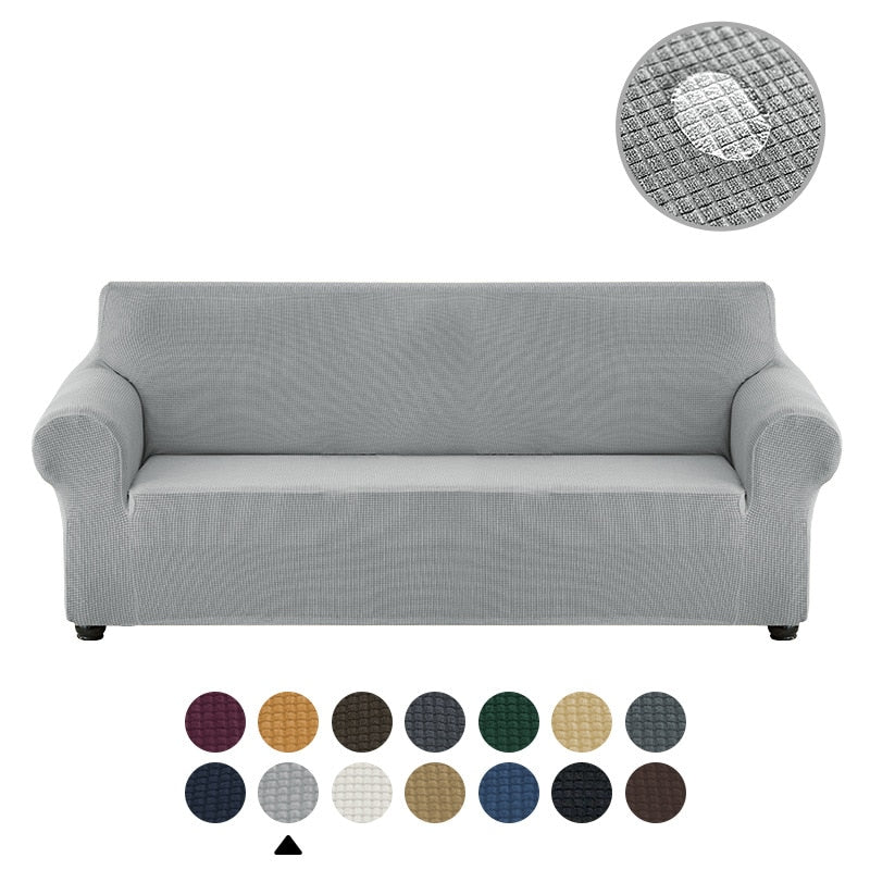 Waterproof/Dustproof Sofa Covers Couch Cover Fleece Solid Color Sectional Sofa Covers Elastic Stretch L Shape Sofa Seat Covering Settee - Image 16