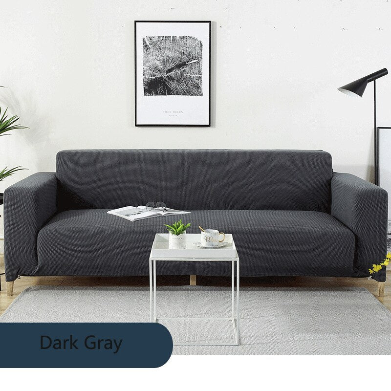 Waterproof/Dustproof Sofa Covers Couch Cover Fleece Solid Color Sectional Sofa Covers Elastic Stretch L Shape Sofa Seat Covering Settee - Image 29