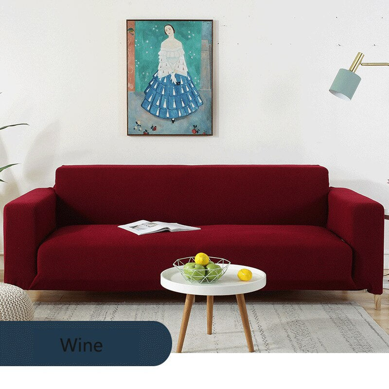 Waterproof/Dustproof Sofa Covers Couch Cover Fleece Solid Color Sectional Sofa Covers Elastic Stretch L Shape Sofa Seat Covering Settee - Image 30