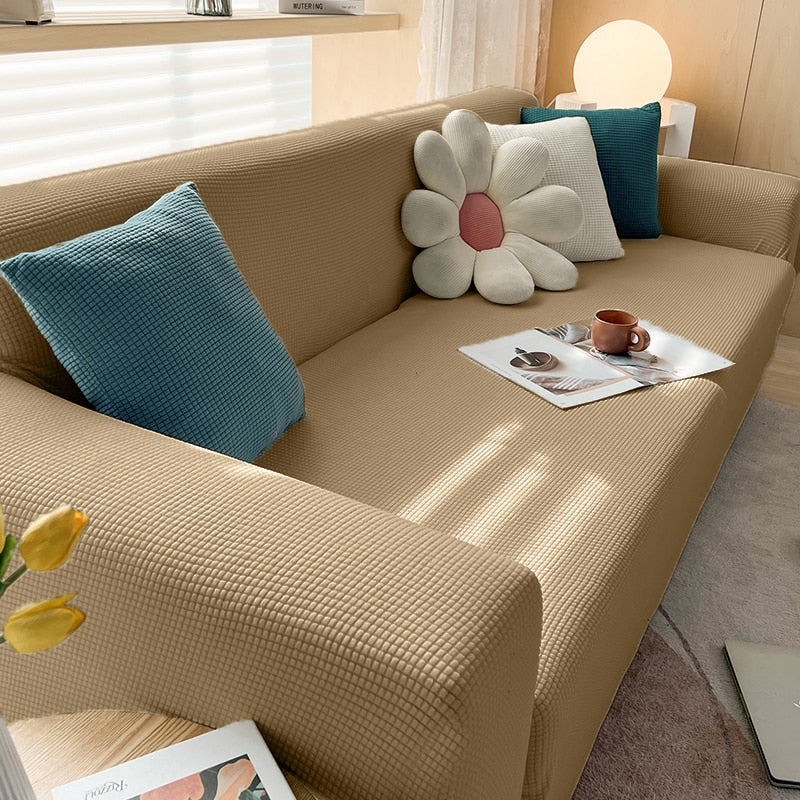 Waterproof Jacquard Green Sofa Covers 1/2/3/4 Seats Solid Couch Cover Green Color Sofa Cover Protector Bench Covers - Image 11